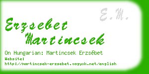 erzsebet martincsek business card